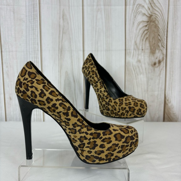 Kardashian Kollection Heels Fabric Leopard Print Stiletto Dressy Shoes Size 9.5 - Picture 2 of 16